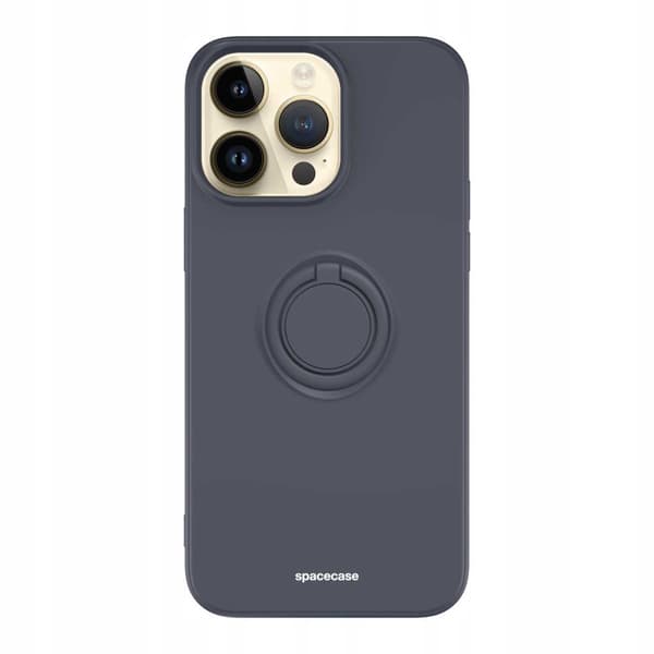Spacecase Silicone Case Ring For Iphone 14 Pro Max Musta