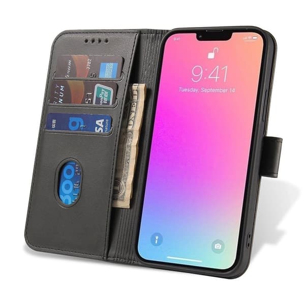 Kunstlærveske med stativ for Samsung Galaxy A36 - Svart
