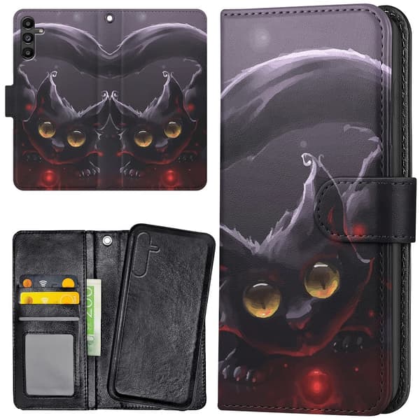 Samsung Galaxy S25 - Lommebok Deksel Svart Katt