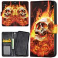 Miniatyrbilde 1 av 2: Samsung Galaxy S25 - Lommebok Deksel Burning Skull