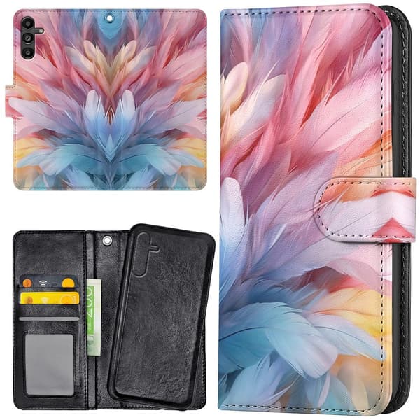 Samsung Galaxy S25 - Lommebok Deksel Feathers