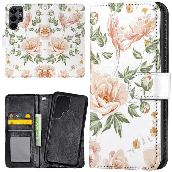 Samsung Galaxy S25 Ultra - Lommebok Deksel Blomstermønster