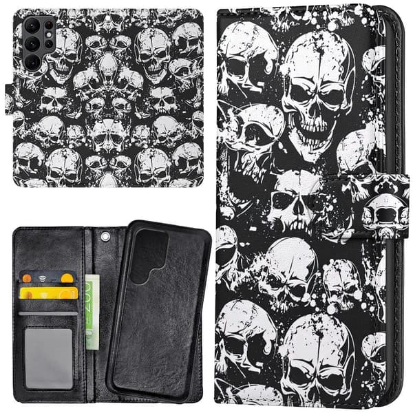 Samsung Galaxy S25 Ultra - Lommebok Deksel Skulls