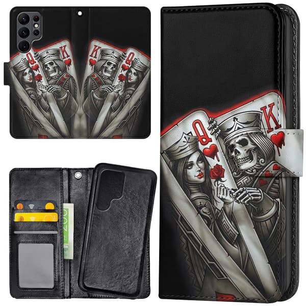 Samsung Galaxy S25 Ultra - Lommebok Deksel King Queen Kortstokk