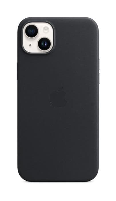 Fodral och mobiltelefonetui Apple läderfodral med MagSafe för iPhone 14 Plus - Midnatt
