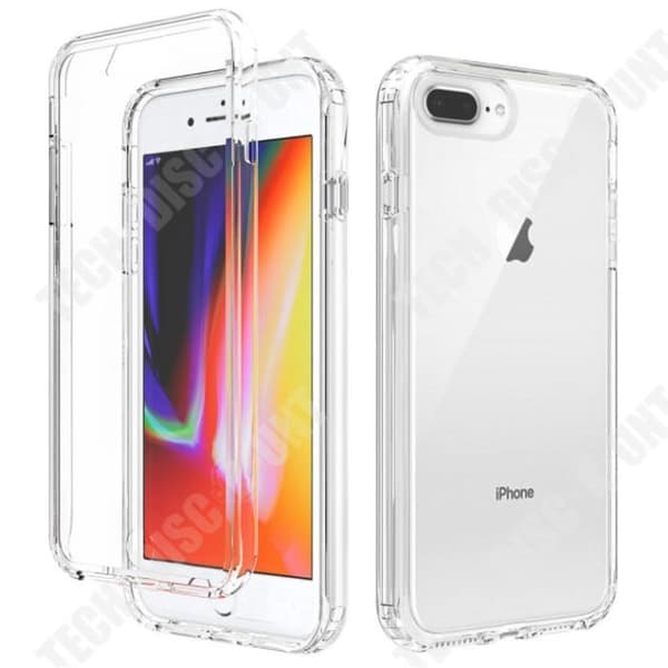 TD® iPhone 7/8 Mjukt fodral 360 Full Skydd Ultratunt bakstycke och framsida Svart och vit marmor mot repor och skydd