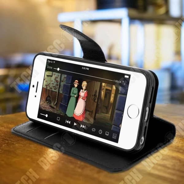 TD® Lämplig för iPhone 5S mobiltelefonfodral flip wallet fodral kort skyddsfodral drop