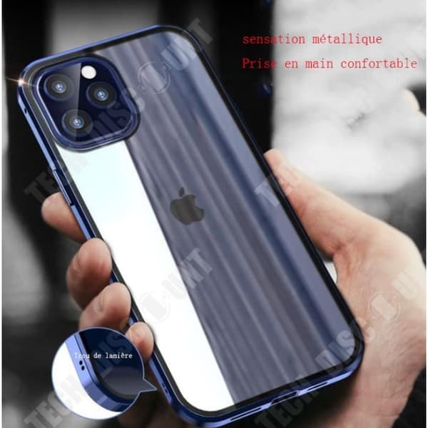 TD® Lämplig för iPhone12 dubbelsidigt telefonfodral Apple 12 Pro skyddande magnetisk metallram guld