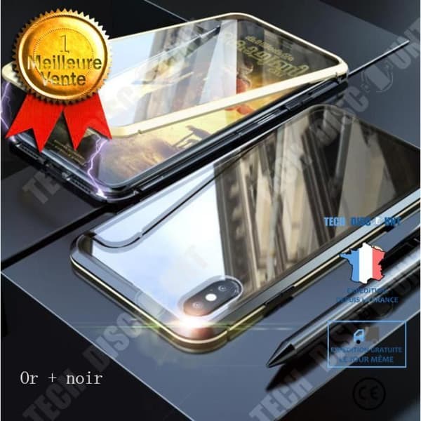 TD® 2-pack Lämplig för Apple iPhone12 dubbelsidigt högupplöst glas Magneto mobilfodral guld magnetfodral
