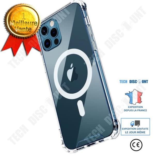 TD® Lämplig för iPhone12 Apple mobiltelefonfodral genomskinligt trådlöst magnetiserat mobiltelefonfodral
