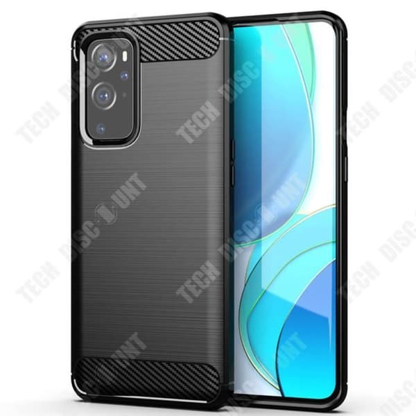 TD® All-inclusive mobilfodral i borstad kolfiber för OnePlus9-skydd och mjukt anti-drop TPU-fodral