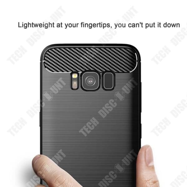 TD® Samsung Galaxy S8 telefonfodral S8 kolfiber Anti-fall och anti-kollisionsskydd