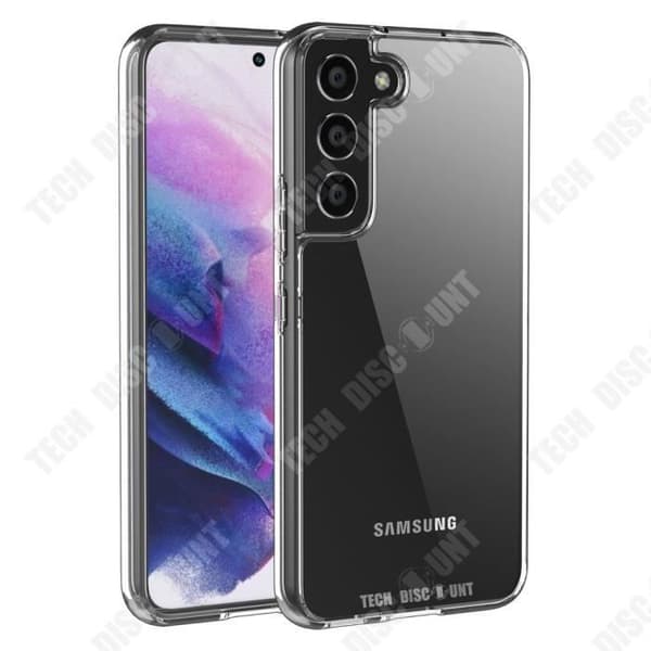 TD® genomskinligt telefonfodral mot fingeravtryck för Samsung Galaxy S22 Dammtät TPU-material Metallstruktur n
