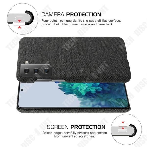 TD® All-inclusive Tygtelefonfodral för Samsung Galaxy S21 Premium Textile Tyg Kameraskydd