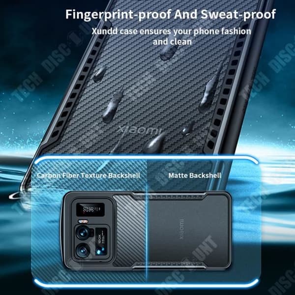 TD® kolfiber anti-dropp mobiltelefonfodral lämpligt för Xiaomi anti-fingeravtryck värmeavledning 1