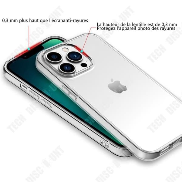 TD® Lämplig för iPhone 14 Pro mobiltelefonfodral vattentätt silikonskydd genomskinligt mjukt fodral
