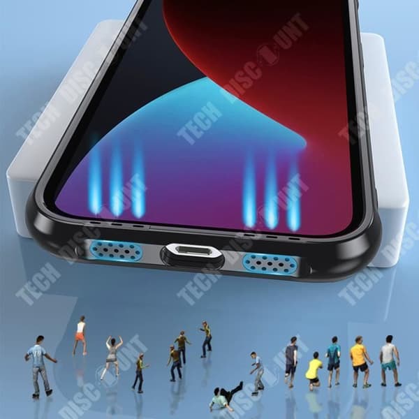 TD® Lämplig för iphone 14 mobiltelefonfodral fyra hörn anti-fall klar akryl pc+tpu skyddsskal