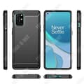 Miniatyrbild 3 av 4: TD® kolfibermönster Stötsäkert silikontelefonfodral för OnePlus8T All-inclusive borstat skyddande mjukt fodral
