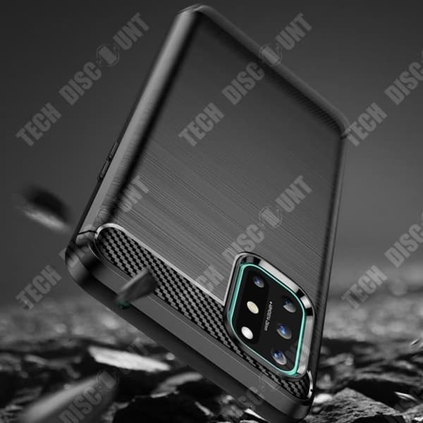 TD® kolfibermönster Stötsäkert silikontelefonfodral för OnePlus8T All-inclusive borstat skyddande mjukt fodral