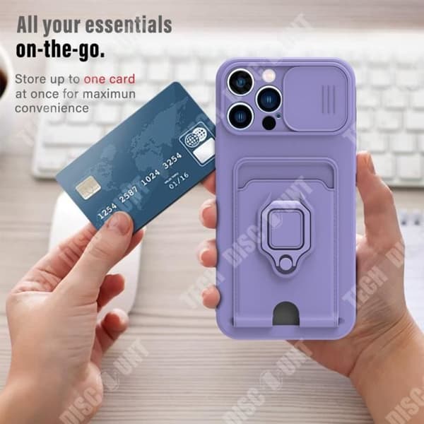 TD® Mobiltelefonfodral lämplig för iPhone12PROMAX multifunktions push-fönsterkort softshell kort väska ringfäste