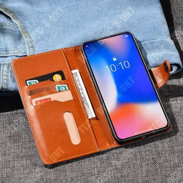 TD® för Samsung Galaxy S9 Telefon Läderfodral Shell Flip Card Magnetisk Spänne Hållare Telefon Skyddsfodral Denim