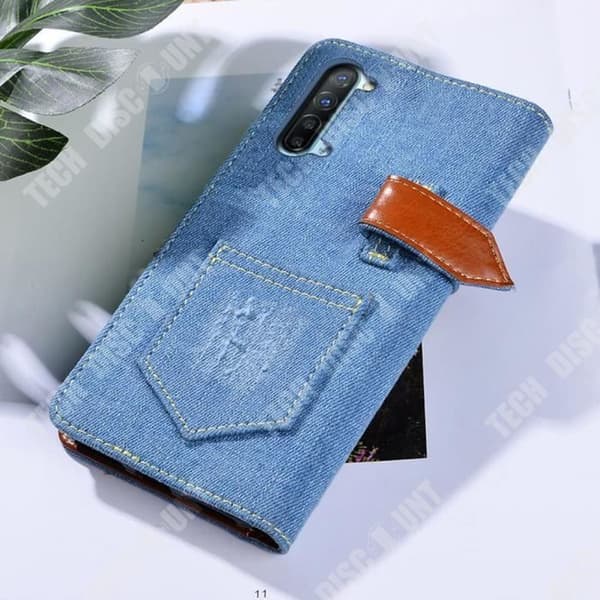 TD® för Samsung Galaxy S9 Telefon Läderfodral Shell Flip Card Magnetisk Spänne Hållare Telefon Skyddsfodral Denim