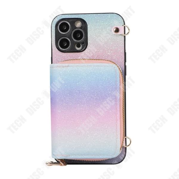 TD® Läderfodral med dragkedja för iPhone 14 pro max Lutande design Flera kortfickor Kortfodral deg
