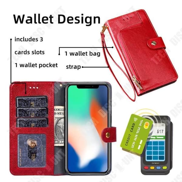TD® telefonfodral passar iPhone 11 med kort snodd Flera kortplatser Säker magnetknapp