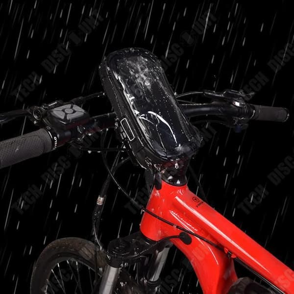 TD® Cykel främre pekskärm vattentät mobiltelefonväska MTB landsvägscykel vinkel justerbar vridbar dold datakabel