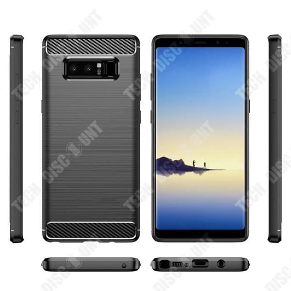 TD® Carbon Fiber Anti-Fingerprint Telefonfodral för Samsung Galaxy Note8 Lätt passform och bekväm känsla