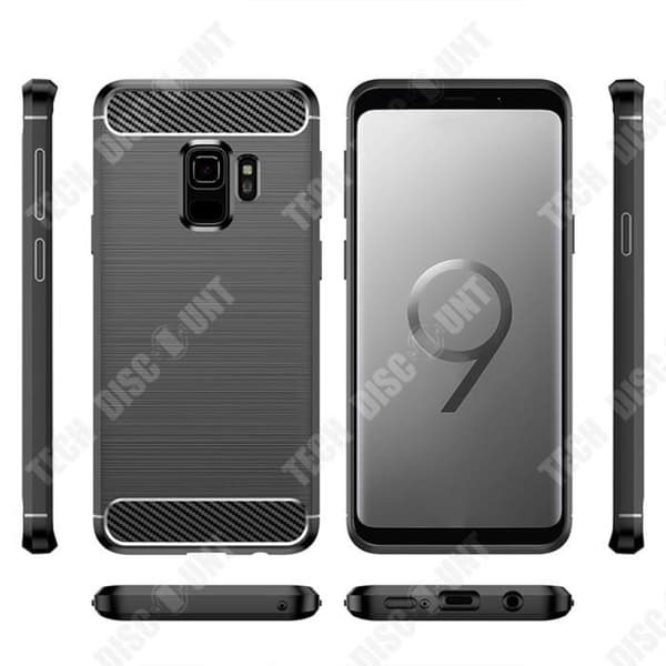 TD® Samsung Galaxy S9+ Mobiltelefon Skyddsfodral Borstad kolfiber Samsung S9 Anti-Drop Mjukt fodral