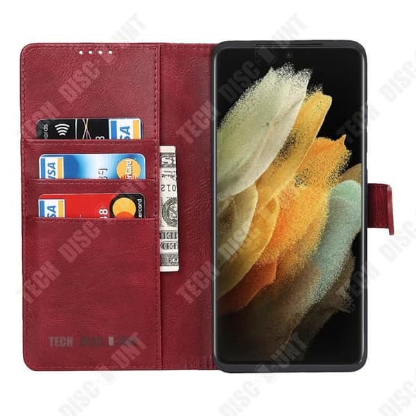 TD® Lämplig för Samsung Galaxy S21Ultra mobiltelefonfodral anti-kollisionskort mobiltelefonfodral läderfodral