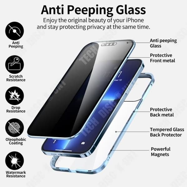 TD® Mobiltelefonfodral för Apple 13pro Allt-i-ett Allt-i-ett dubbelsidigt skyddsfodral i härdat glas