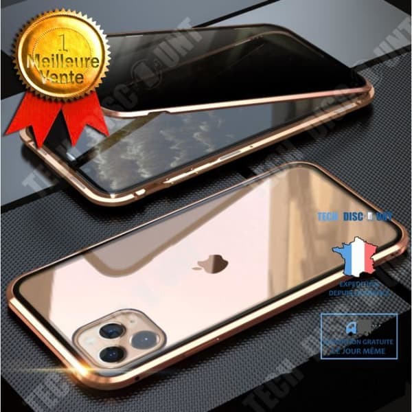 TD® 2pack Lämplig för iPhone12 telefonfodral med dubbelsidig Apple 12 Pro skyddande magnetisk metallram