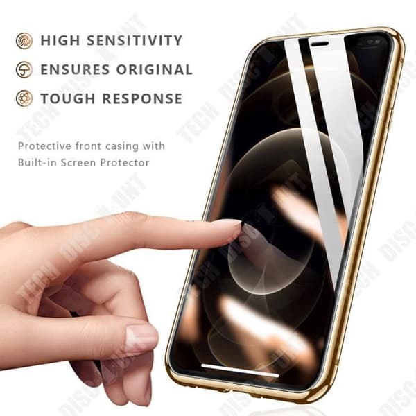 TD® Magnetic Mobiltelefonfodral för iPhone 12 Aluminiumlegering Dubbelsidigt glas 360 graders skyddsfodral
