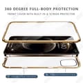 Miniatyrbild 2 av 4: TD® Magnetic Mobiltelefonfodral för iPhone 12 Aluminiumlegering Dubbelsidigt glas 360 graders skyddsfodral
