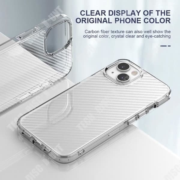 TD® Mobiltelefonfodral lämplig för iphone13 skyddsfodral i kolfibermönster genomskinligt silikonfodral