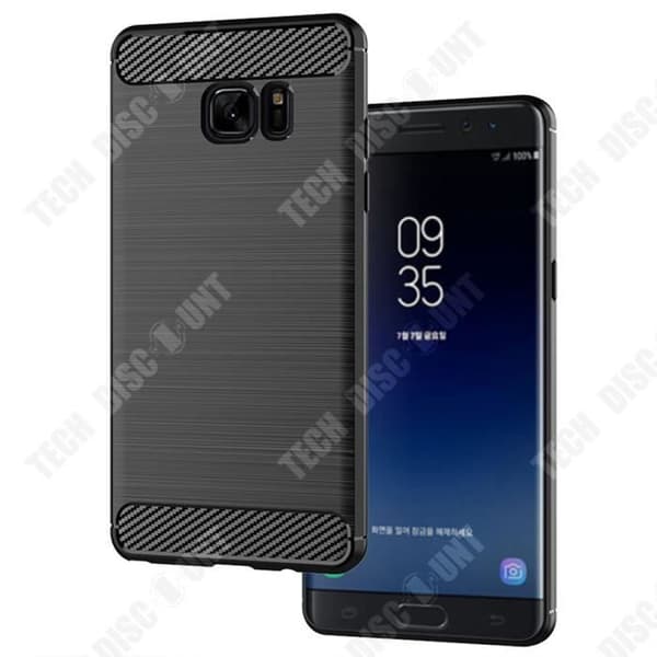 TD® Carbon Fiber Silikon Telefonfodral för Samsung Galaxy Note9 Skydd Borstad Bare Metal Texture