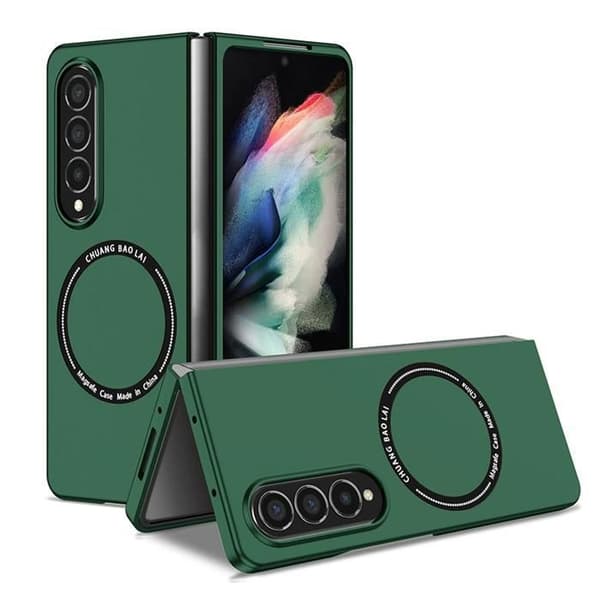Telefonfodral INN® fold 4 i frostgrön färg, skydd för smartphone fold 4, hållbart med elegant magnetisk ring.