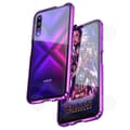 Miniatyrbild 4 av 4: CONFO Huawei Honor 9X-fodral, dubbelsidigt magnetiskt adsorptionsfodral Härdat glasfodral för Huawei Honor 9X Global - Blå