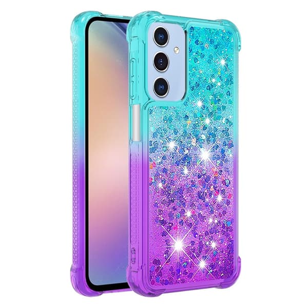 SKALO Samsung A26 5G Kviksand Glitter Cover - Turkis-Lilla