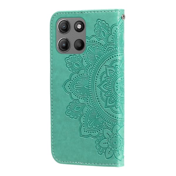 SKALO Motorola Moto G15 Power Mandala Lompakkokotelo - Turkoosi
