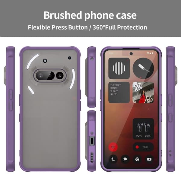 SKALO Nothing Phone (3a) 5G Color Bumper Frosted Skal - Lila
