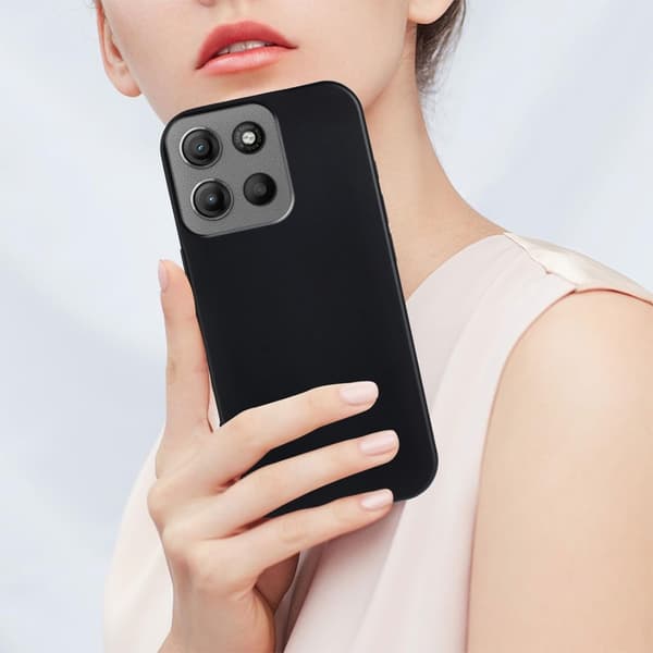 SKALO Motorola Moto G15 Power Mattamusta Ultrathin TPU Suojakuori - Musta