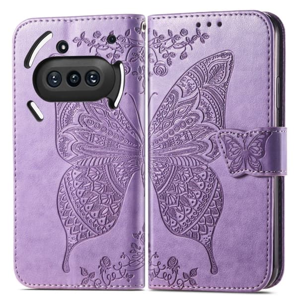 SKALO Nothing Phone (3a) 5G Mandala Butterfly Plånboksfodral - Lila