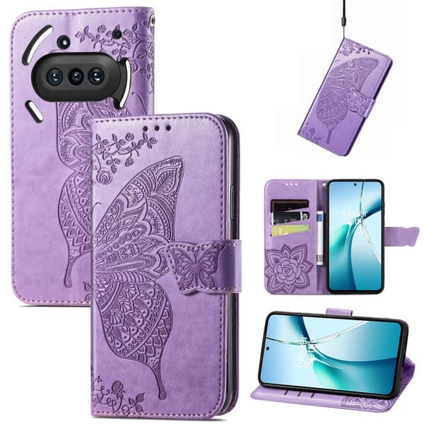 SKALO Nothing Phone (3a) 5G Mandala Butterfly Plånboksfodral - Lila