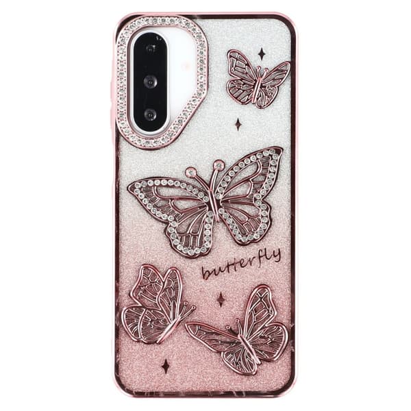 SKALO Samsung A26 5G Butterfly Rhinestones Cover - Pink
