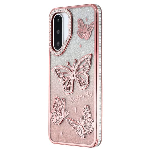 SKALO Samsung A26 5G Butterfly Rhinestones Cover - Pink