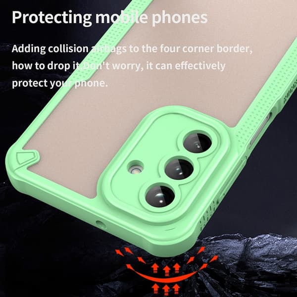 SKALO Samsung A26 5G Armor Hybrid Frosted Suojakuori - Vihreä