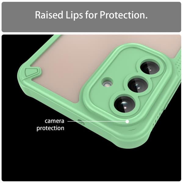 SKALO Samsung A26 5G Armor Hybrid Frosted Suojakuori - Vihreä
